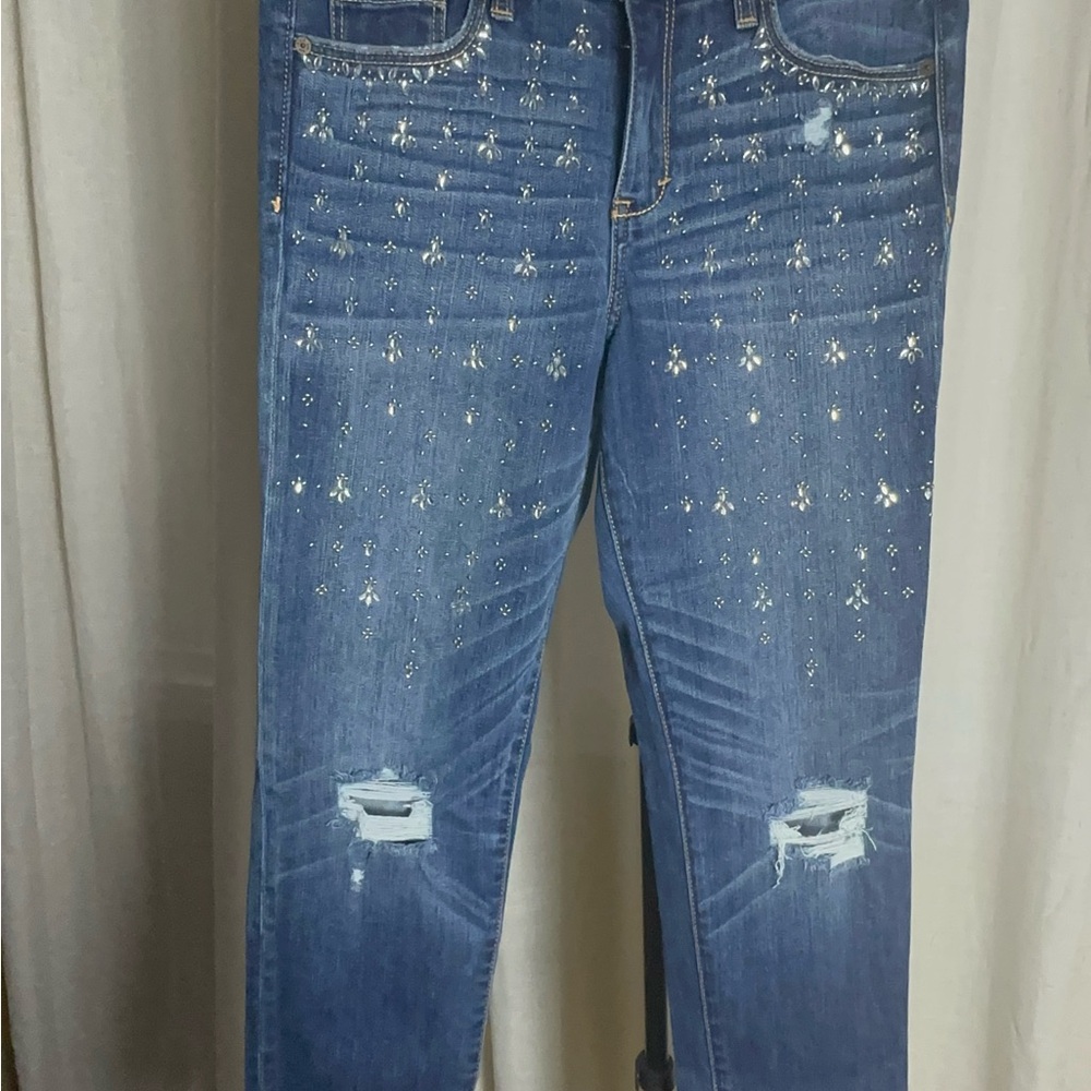 Women's Blue Distressed Jeans